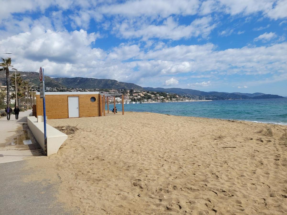 Appartement Paisible Avec Vue Panoramique Mer Et Acces Direct Plage บอร์มส์-เลส์-มิโมซาส์ ภายนอก รูปภาพ